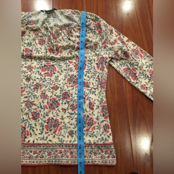 Lauren Ralph Lauren Women's Floral Peasant Boho Top - Picture 7 of 7